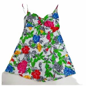 Simply swim right floral one piece swimsuit skirt